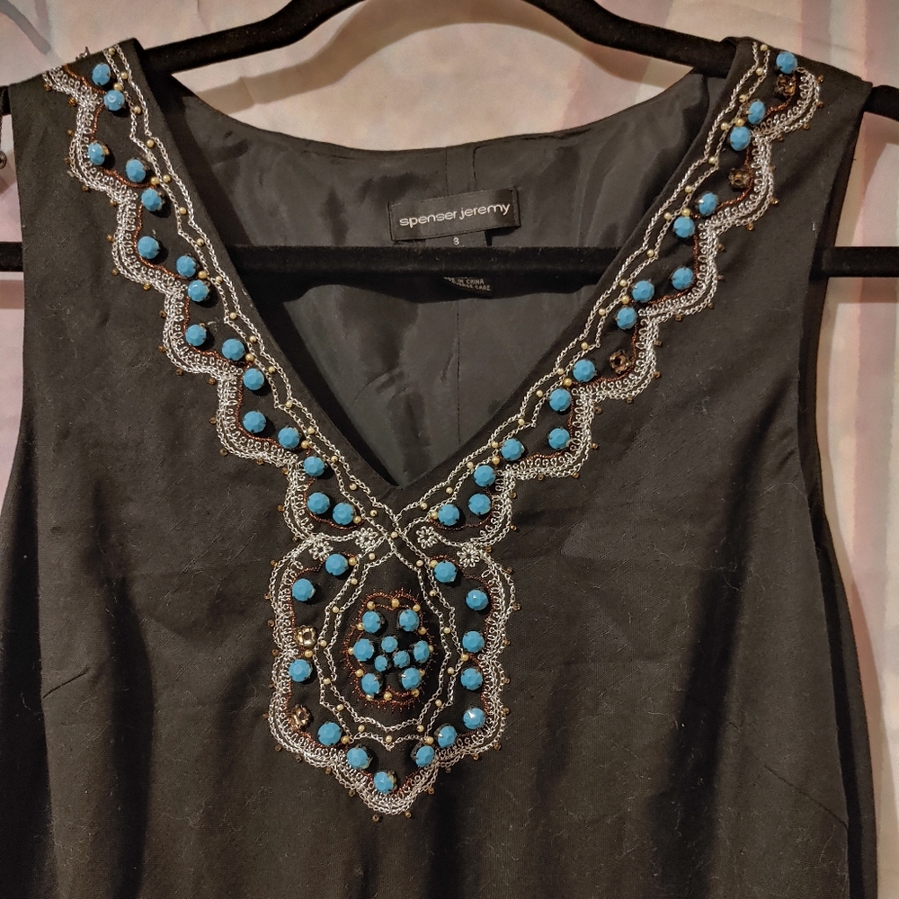 Black linen dress